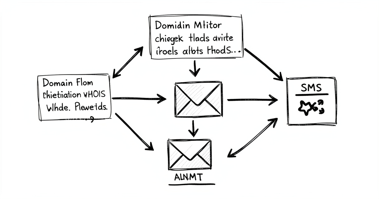 Automated domain expiration alert system notification flow diagram