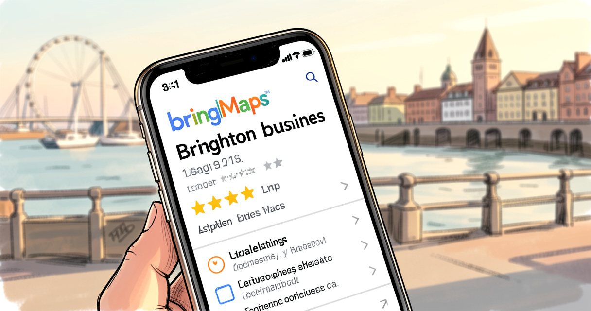 Google Maps listing of a Brighton business showing local search results and ratings